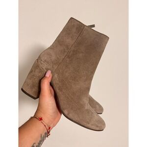 Thursday Boot Company Everyday Ankle Booties Taupe Suede Block Heel Women 6.5